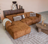 Ecksofa Ocker Chenille Stoff - 292x169 cm - Shane - links