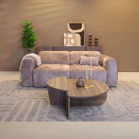 Banken-2-zits bank taupe chenille stof - 195x85 cm - Shane-Dimehouse