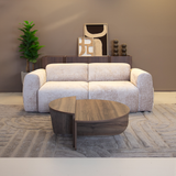 Banken-2-zits bank zand chenille stof - 195x85 cm - Shane-Dimehouse