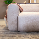 Banken-2-zits bank zand chenille stof - 195x85 cm - Shane-Dimehouse