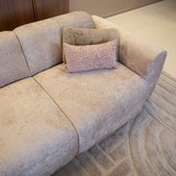 Banken-2-zits bank zand chenille stof - 195x85 cm - Shane-Dimehouse