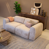 Banken-2-zits bank zand chenille stof - 195x85 cm - Shane-Dimehouse