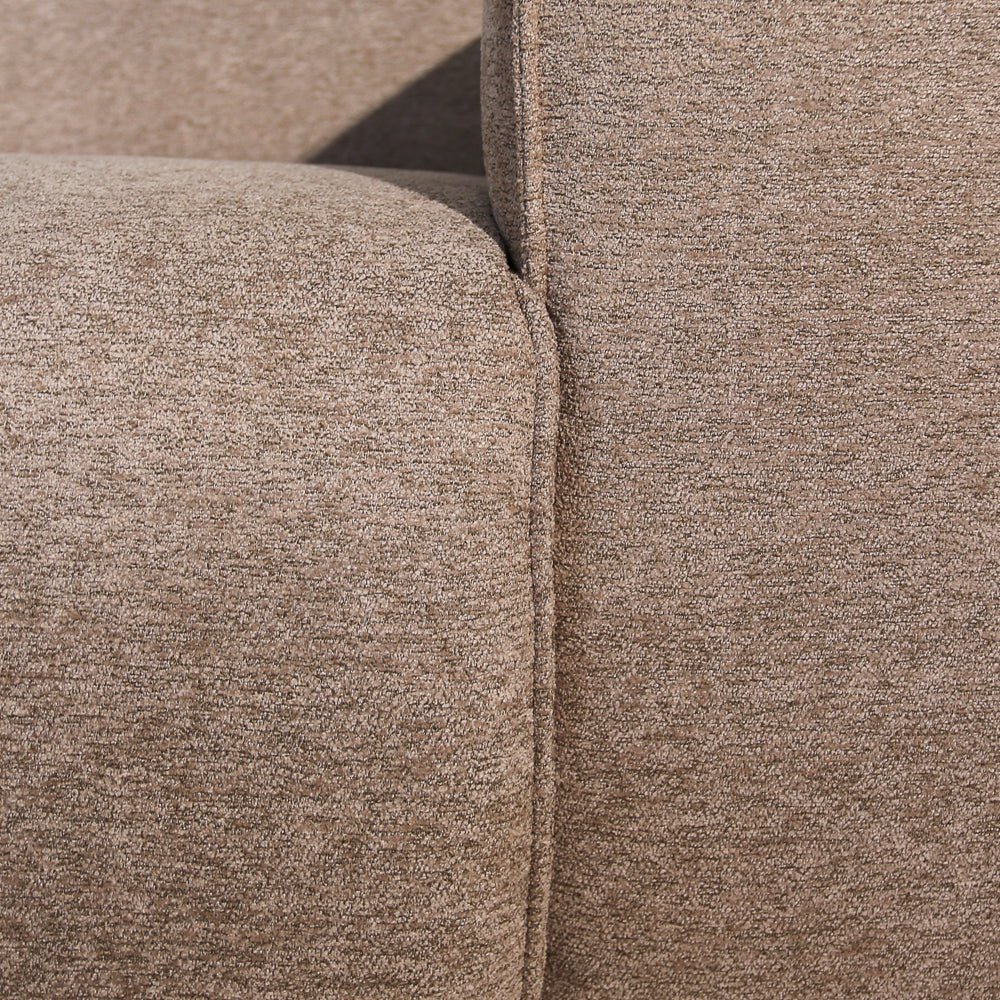 Banken-Hoekbank taupe chenille bouclé - 305x169 cm - Jaylen - links-Dimehouse