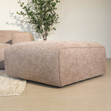 Hockers-Hocker taupe chenille bouclé - 98x88x43 cm - Jaylen-Dimehouse