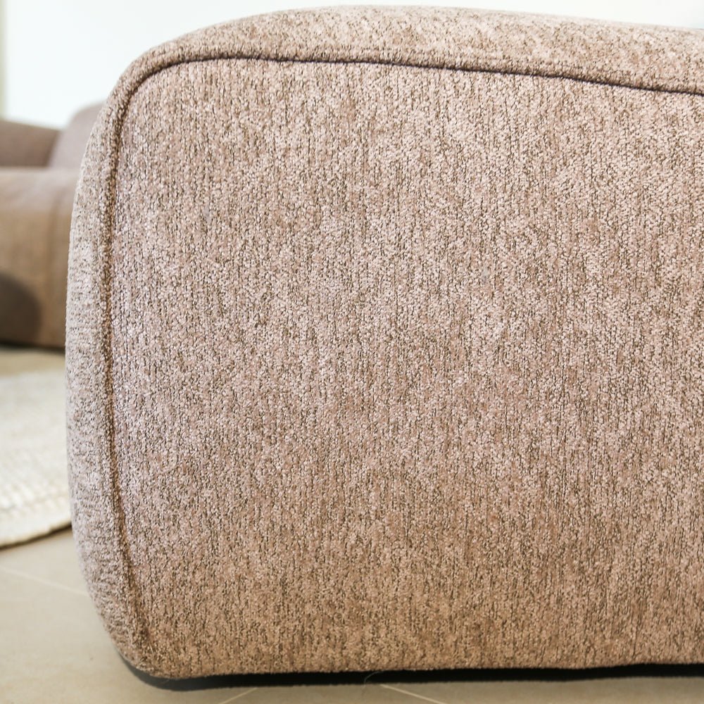 Hockers-Hocker taupe chenille bouclé - 98x88x43 cm - Jaylen-Dimehouse