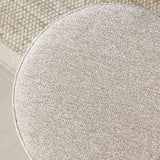 Poefs-Ronde poef beige chenille bouclé - 40x40x35 cm - Veya-Dimehouse