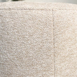 Poefs-Ronde poef beige chenille bouclé - 40x40x35 cm - Veya-Dimehouse
