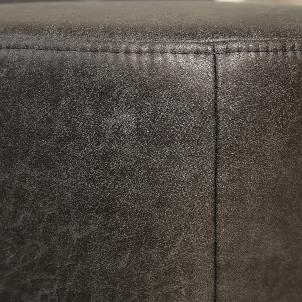 Poefs-Ronde poef antraciet ecoleer - 40x40x35 cm - Mave-Dimehouse