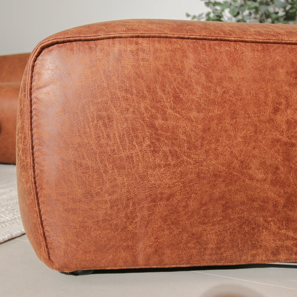 Hockers-Hocker cognac ecoleer - 98x88x43 cm - Jaylen-Dimehouse