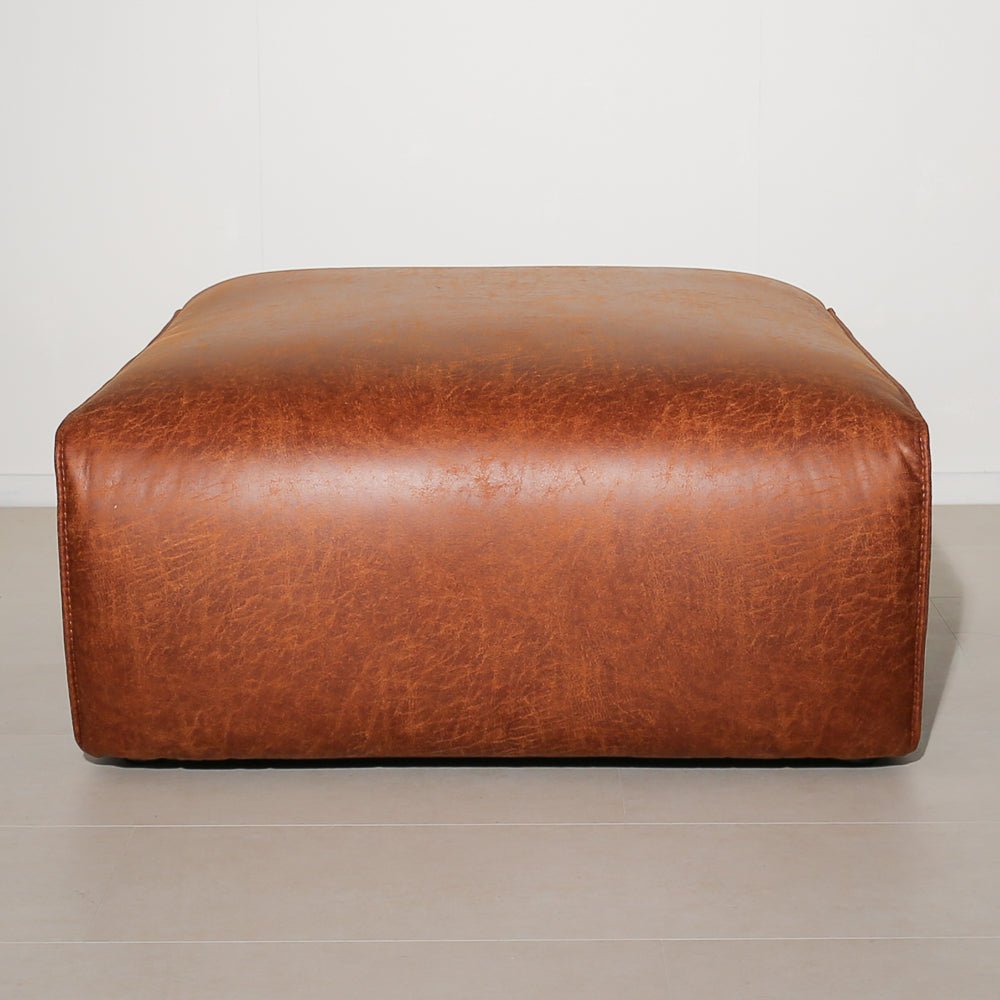Hockers-Hocker cognac ecoleer - 98x88x43 cm - Jaylen-Dimehouse
