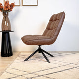Drehstuhl Yuki Cognac Eco-Leder 360° Drehbar 