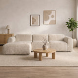 Banken-Hoekbank beige chenille stof - 292x170 cm - Shane - links-Dimehouse