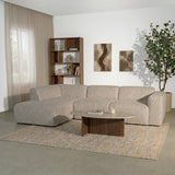 Banken-Hoekbank beige chenille bouclé - 305x169 cm - Jaylen - links-Dimehouse