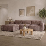 Banken-Hoekbank taupe chenille stof - 292x170 cm - Shane - links-Dimehouse