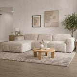 Banken-Hoekbank beige chenille stof - 292x170 cm - Shane - links-Dimehouse