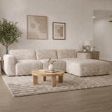 Banken-Hoekbank beige chenille stof - 292x170 cm - Shane - rechts-Dimehouse