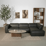 Banken-Hoekbank antraciet ecoleer - 305x169 cm - Jaylen - rechts-Dimehouse