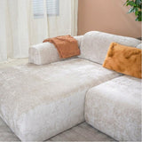 Banken-U-bank beige chenille stof - 342x165 cm - Shane-Dimehouse