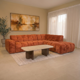 Ecksofa mit Lounge-Kupfer-Bouclé-Stoff Nova – rechts
