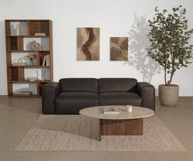 Banken-3-zits bank antraciet ecoleer - 240x98 cm - Jaylen-Dimehouse