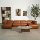 Banken-U-bank cognac ecoleer - 370x169 cm - Jaylen-Dimehouse