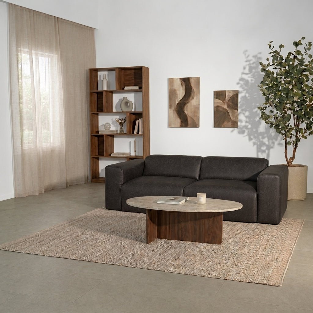 Banken-3-zits bank antraciet ecoleer - 240x98 cm - Jaylen-Dimehouse