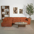 Banken-Hoekbank koper chenille bouclé - 305x169 cm - Jaylen - links-Dimehouse