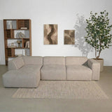 Banken-Hoekbank beige chenille bouclé - 305x169 cm - Jaylen - links-Dimehouse