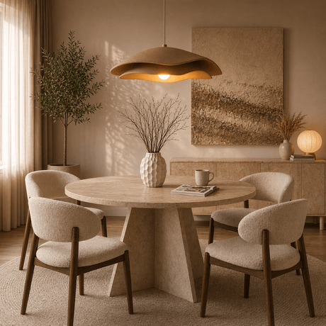 Hängelampe Beige Carbonbetonhaube – 40 und 50 cm – Fließend