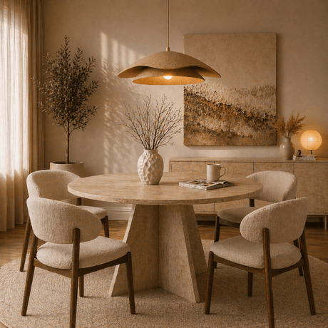 Hängelampe Beige Carbonbetonhaube – 40 und 58 cm – Fließend