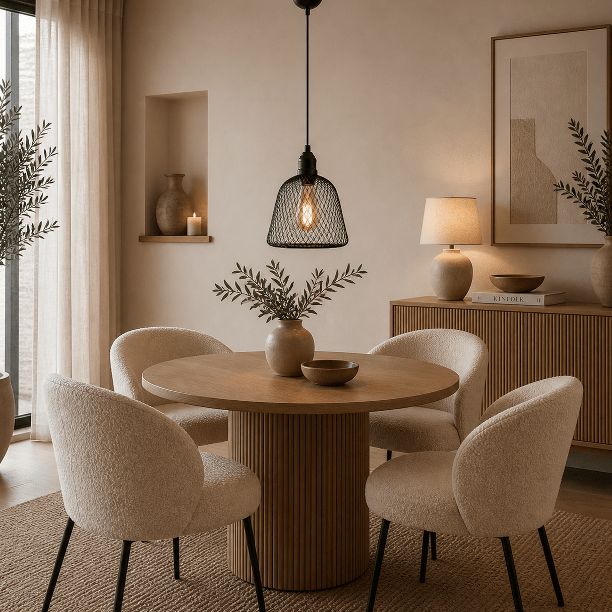 Hanglamp zwart Metaal – Gaas structuur - 23 cm - 1-lichts – Hudson