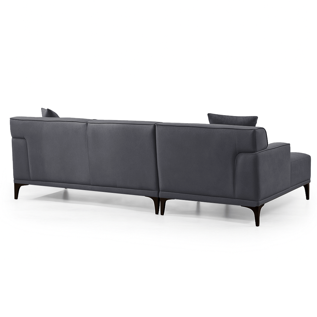 Ecksofa Davidson Anthrazit Links - Mikrofaserstoff 