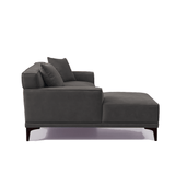 Ecksofa Davidson Anthrazit Links - Mikrofaserstoff 