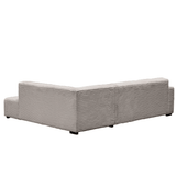 Ecksofa Gavi superweicher Rippenstoff Beige rechts