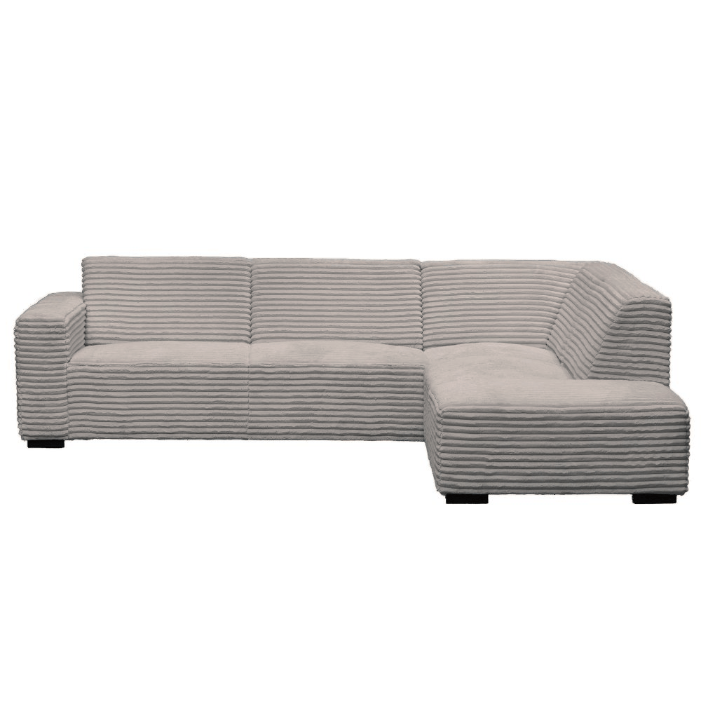 Ecksofa Gavi superweicher Rippenstoff Beige rechts