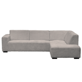 Ecksofa Gavi superweicher Rippenstoff Beige rechts