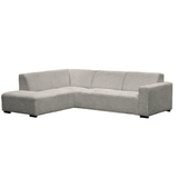 Ecksofa Gavi superweicher Rippenstoff Beige links