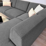 Ecksofa Maël Bouclé-Stoff grau – rechts