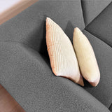 Ecksofa Maël Bouclé-Stoff grau – links