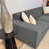 Ecksofa Maël Bouclé-Stoff grau – rechts