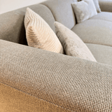 Ecksofa Moby Beige mit kompakter Lounge und recyceltem Stoff - Links 