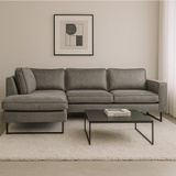 Ecksofa Tulin grau Mikrofaser links