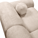 Ecksofa Beiger Chenillestoff – 292 x 169 cm – Shane – rechts