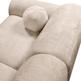 Ecksofa aus beigem Chenillestoff – 292 x 169 cm – Shane – links