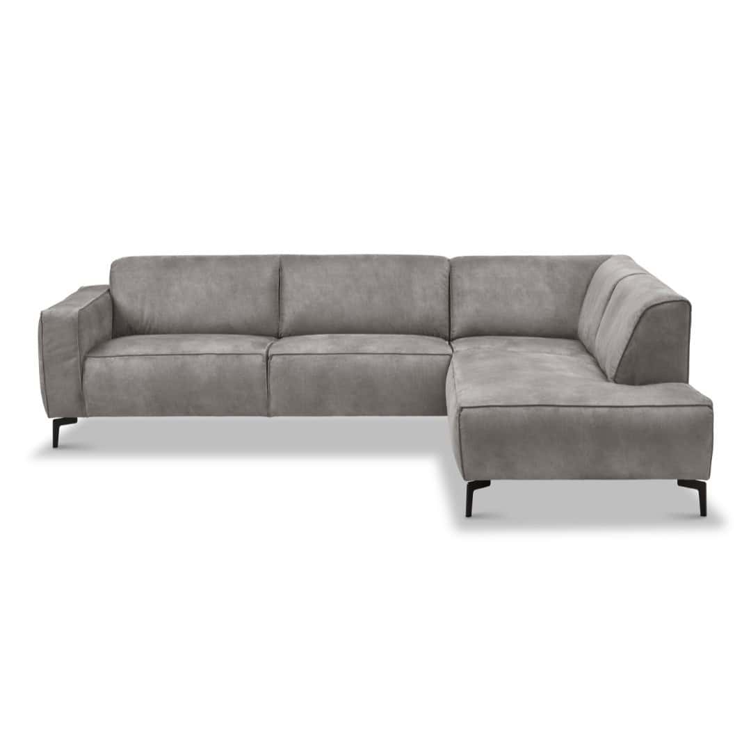 Industrielle Ecksofa Brisbane Eco-Leder Anthrazit - rechts 