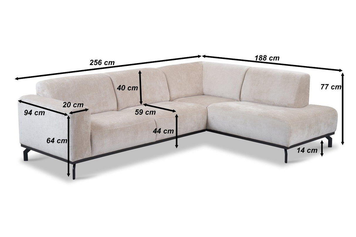 2,5-Sitzer-Ecksofa Chloe Stoff
