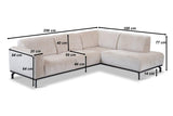 2,5-Sitzer-Ecksofa Chloe Stoff