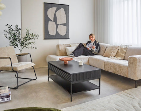 2,5-Sitzer-Ecksofa Chloe Stoff
