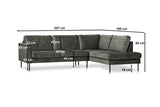 Ecksofa Gaya Velvet Anthrazit rechts