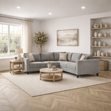 Ecksofa Bare Fabric Grey – fünf Personen